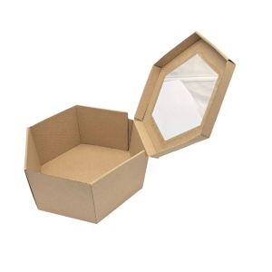 Kartonska kutija s prozorom 21.5x21.5x11.5 cm (N124) – za poklon setove, sir i delikatese