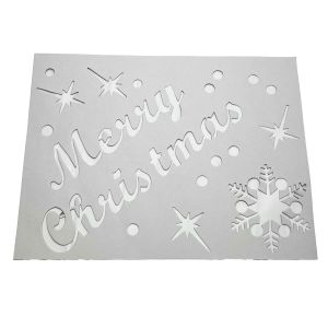 Šablona za božićno dekoriranje A3 – Merry Christmas pahulja