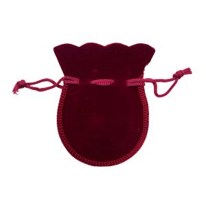 Baršunasta (pliš) vrećica za nakit s vezicom 7 × 9 cm – Bordo