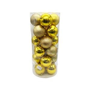 Božićne kugle zlatne 10 cm – set 24 komada, kugle za bor