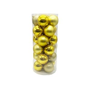 Božićne kugle zlatne 8 cm – set 24 komada, kugle za bor