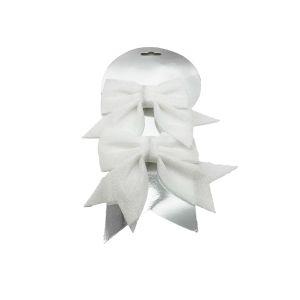 Božićne mašne bijele 12x13 cm – set 2 komada