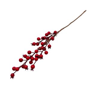Božikovina grana s crvenim bobicama 48,5 cm – dekoracija za Božić