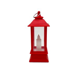 Crveni dekorativni LED fenjer 12 x 5 cm – sa svijećom, stolni ili viseći