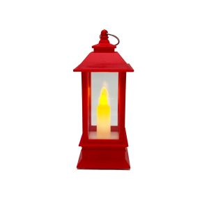 Crveni dekorativni LED fenjer 12 x 5 cm – sa svijećom, stolni ili viseći
