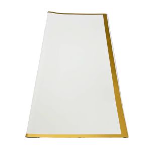 Cvjećarski celofan 56x56 cm (20/1) – mat bijeli sa zlatnom crtom