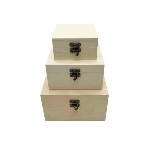 Drvena kutija 3 u 1 - 15.5x15.5x9cm – Drvene kutije za ukrašavanje