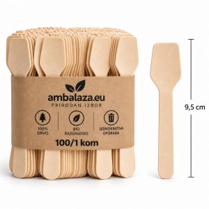 Drvene žličice za sladoled 9,5 cm – Natur, 100/1 kom