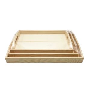 Drveni set za posluživanje, tacne, pladnjevi – 3/1 veličine - 38x26x5 cm