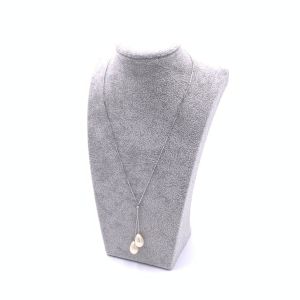 Stalak za nakit – bista siva tkanina 25x14.5 cm