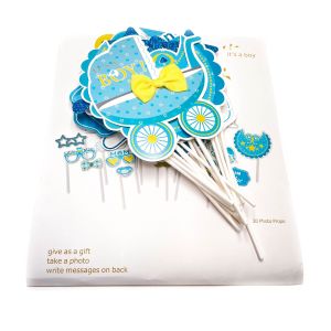 Rekviziti set baby shower (set od 20 foto rekvizita) - plavi