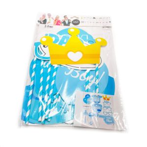 Rekviziti set za baby shower (set od 12 foto rekvizita) - plava