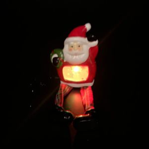 Keramička dekoracija s LED svjetlom figura - Djed mraz 9,5x5,50cm