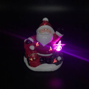  Keramički fenjer s LED svjetlom, oblik Djeda Božićnjaka, Božićna kućica svjetleća, Keramički božićni ukras 15x13,5cm