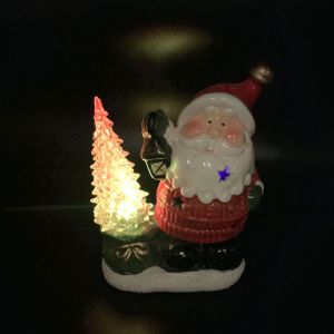 Keramički fenjer s LED svjetlom, Božićna kućica svjetleća, Keramički božićni ukras 22x18cm