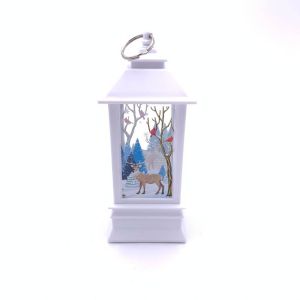 Lanterna/Fenjer s vodom i svjetlima (Božićni uzorak) 20x8cm