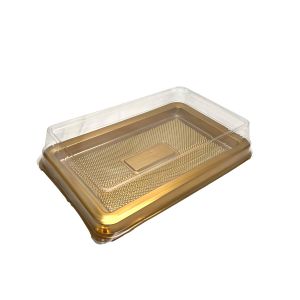 PET kutija JY-3823 - 39x25.5x9cm, PET zlatna kutija za slastice, kolače, sushi, plate i gastro
