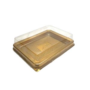 PET kutija JY-3515 - 32x25x9.5cm, PET zlatna kutija za slastice, kolače, sushi, plate i gastro