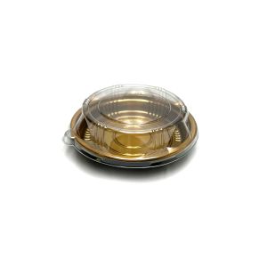 PET kutija JYI-82113 - 15.7x15.7x5.5cm, PET zlatna kutija za slastice, kolače, sushi, plate i gastro