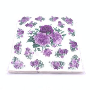 Salvete s uzorcima za dekoraciju i decoupage 30% - Tri ruže ljubičasta