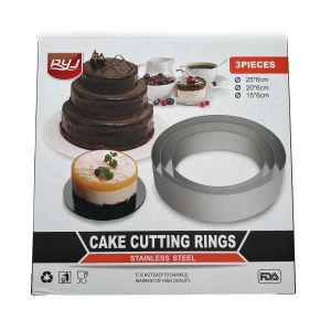 Inox ringovi za torte 3/1 – obruči Ø 15, 20 i 25 cm, visine 6 cm