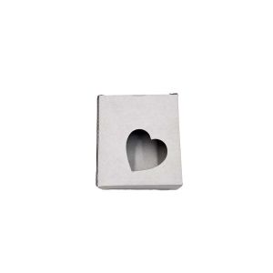 Kartonska kutija s prozorom bijela srce 7x8x3 cm (B37B)