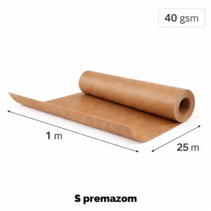 Kraft havana papir 1 x 25 m 40 gsm s premazom 1.445 kg za hranu i pakiranje