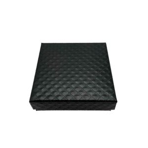Kutijica za nakit 8.5x8.5x2.5 cm – crna poklon kutija s dijamantnim reljefom