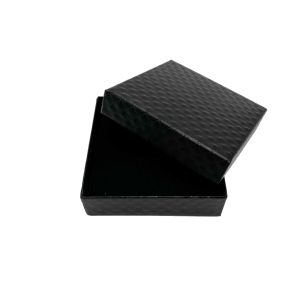 Kutijica za nakit 8.5x8.5x2.5 cm – crna poklon kutija s dijamantnim reljefom