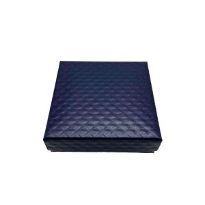 Kutijica za nakit 8.5x8.5x2.5 cm – Tamno plava s romb reljefom