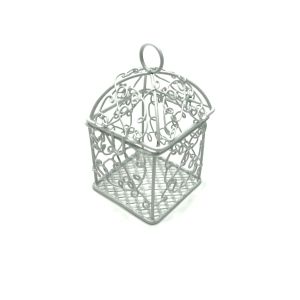 Metalna kutijica kavez bijeli 5x5x7 cm