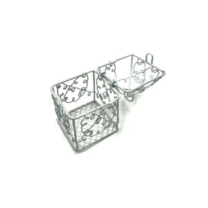 Metalna kutijica kavez bijeli 5x5x7 cm