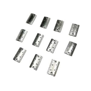 Metalni privjesak ravnalo 2,1 cm (10 kom) 