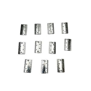 Metalni privjesak ravnalo 2,1 cm (10 kom) 