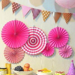 Papirnate rozete za party ružičaste – set 6 komada