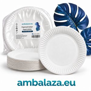 Papirnati tanjuri 23 cm 20/1 – bijeli jednokratni tanjuri, 20 kom