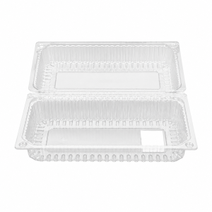 PET posuda NO16 preklopna za 2 kolača 17,2 x 7 cm - prozirna ambalaža za kolače