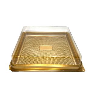 PET kutija JY-6888 -  37.5x37.5x9cm, PET zlatna kutija za slastice, kolače, sushi, plate i gastro