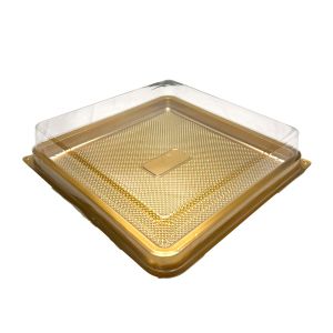 PET kutija JY-6888 -  37.5x37.5x9cm, PET zlatna kutija za slastice, kolače, sushi, plate i gastro