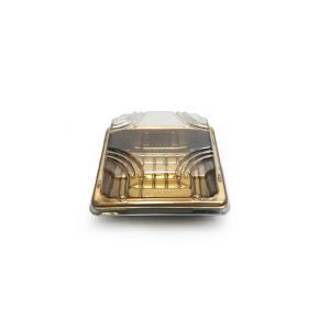 PET kutija JY-81200 - 10.5x10.5x5.7cm, PET zlatna kutija za slastice, kolače, sushi, plate i gastro