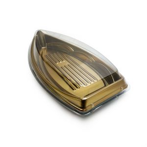 PET kutija LAĐA JYI-87103 - 44.7x22x11.5cm, PET zlatna kutija za slastice, kolače, sushi, plate i gastro