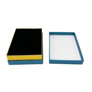 Poklon kutija za nakit 11×8×3,5 cm – Tirkizna sa zlatnom crtom