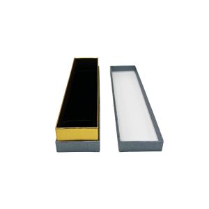 Poklon kutija za nakit 22×5×3,5 cm – Siva sa zlatnom crtom