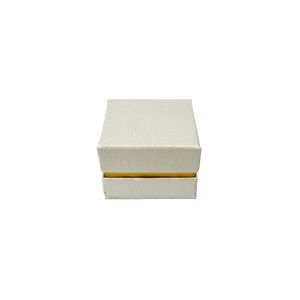 Poklon kutija za nakit 5×4 cm – Bijela sa zlatnom crtom