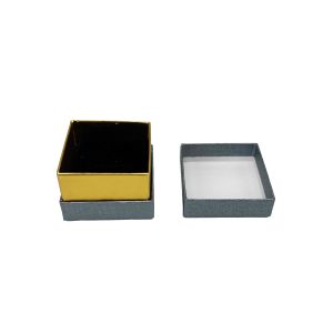 Poklon kutija za nakit 5×4 cm – Siva sa zlatnom crtom