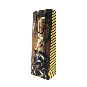 Poklon vrećica za vino i boce 12,8 × 36 × 8,4 cm – Zlatne serpentine