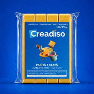 Polimerna glina Creadiso (zlatna s efektom sjaja) – masa za modeliranje 100g 