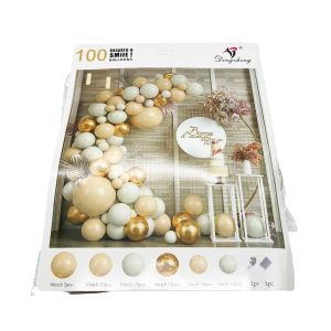 Set balona 100 kom – bež, bijeli i zlatni baloni za girlande i dekoracije (Party Balloon)