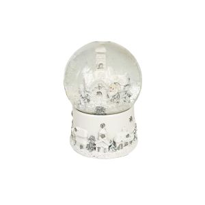 Snježna kugla s božićnom scenom 10 x 6.5 cm - Bijela 