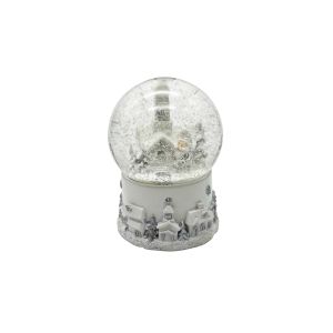 Snježna kugla s božićnom scenom 10 x 6.5 cm - Bijela 